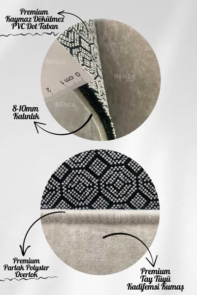 Kaymaz Taban Yıkanabilir Modern Kilim Salon Halısı Mutfak Halısı FM-2405