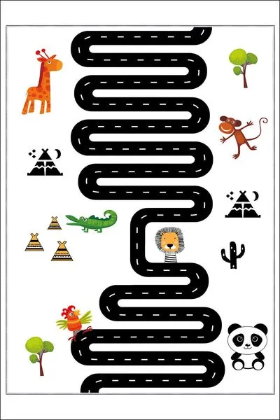 Antibakteriyel Çocuk Odası Halısı Kaymaz Taban Makinede Yıkanabilir Halı B-504