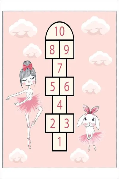 Antibakteriyel Çocuk Odası Halısı Kaymaz Taban Makinede Yıkanabilir Halı JR-102