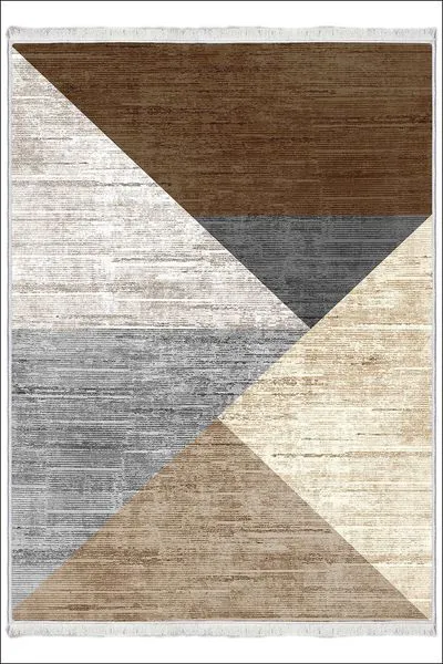 Makinede Yıkanabilir Oturma Odası Halısı Kaymaz Taban Halı MS-149