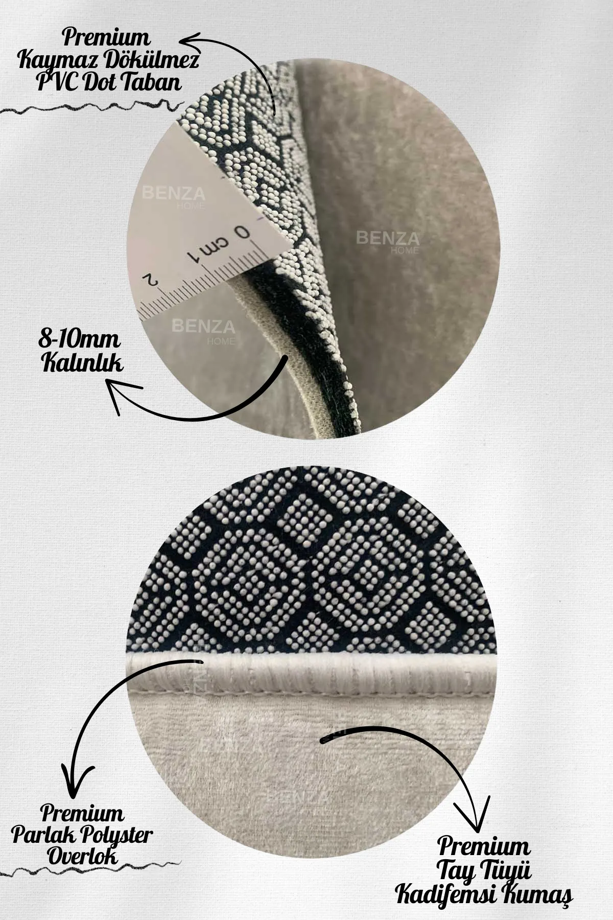 Makinede Yıkanabilir Oturma Odası Halısı Kaymaz Taban Halı MS-2273